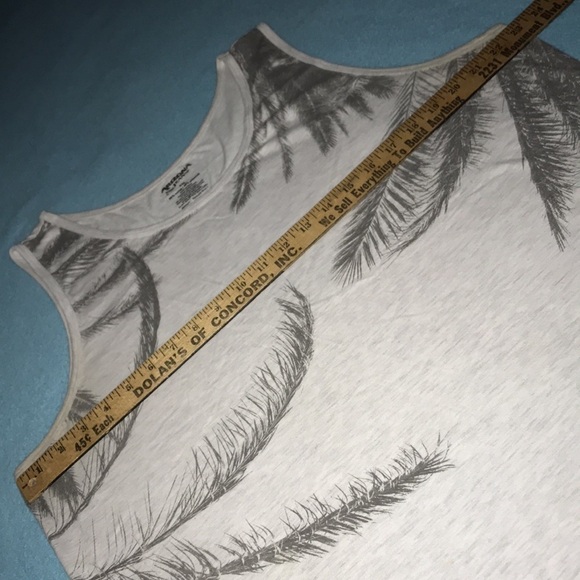 ARIZONA JEAN CO tank top heather gray with dark grey palm leaves size XXL - Picture 5 of 5